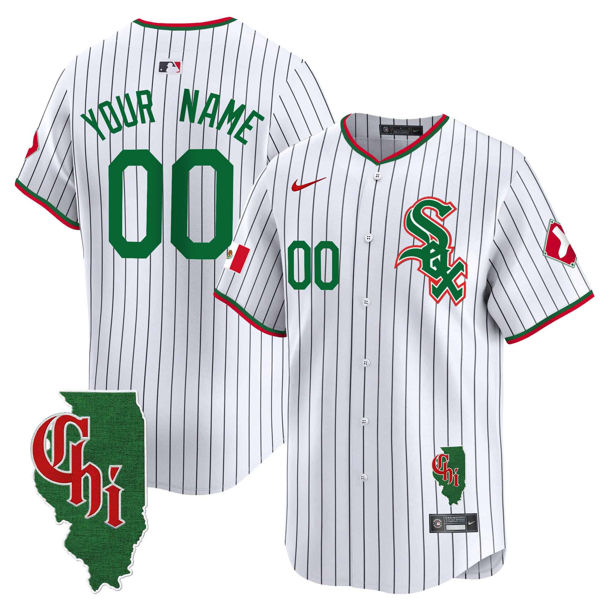 Men Chicago White Sox White Stripe 2024 Nike Mexico Vapor Premier Limited Custom MLB Jersey